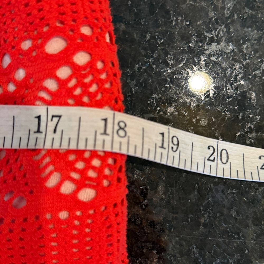 Free People Oceanside Coral Red Strapless Crochet Lace Dress Size Small - Picture 10 of 13